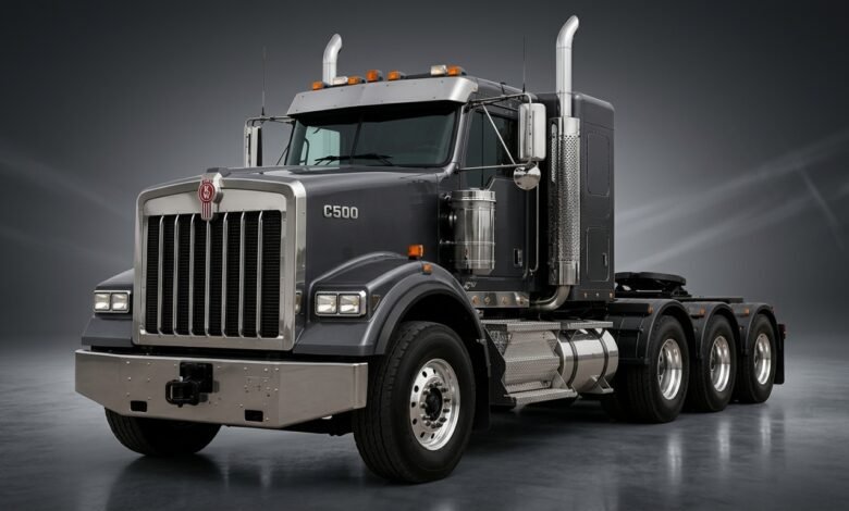 Kenworth C500 heavy-duty truck parked and viewed from the front.